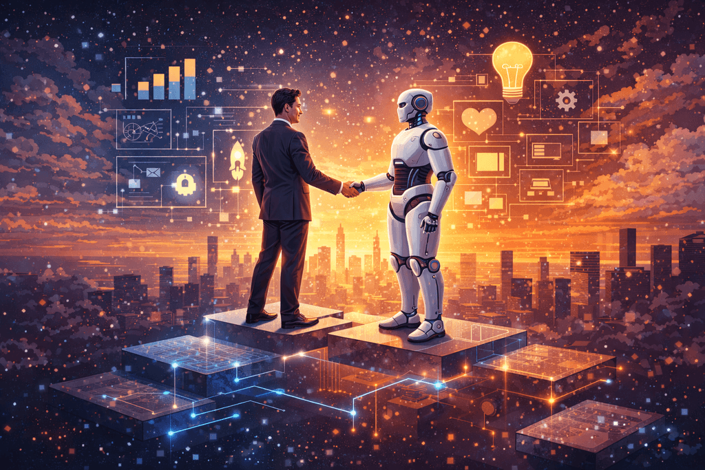 Майбутнє роботи як партнерство людини та штучного інтелекту.